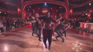 Derek Hough &amp; Amber Riley dancing Freestyle on DWTS 11 25 13