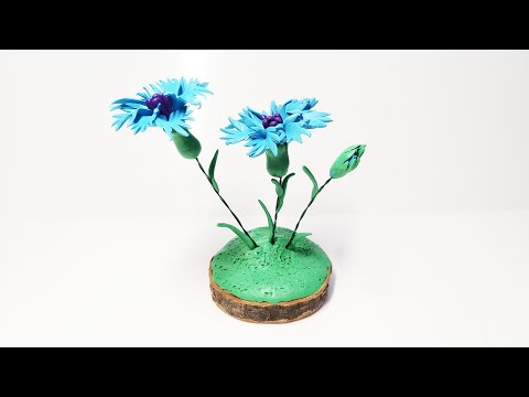 How to make Cornflower of modelling clay or fondant