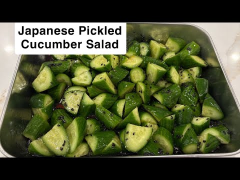 Crispy Tasty Japanese Pickled Cucumber Salad Recipe | FullHappyBelly
