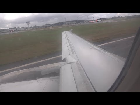 Air France Airbus A318-111 takeoff from Brest Guipavas