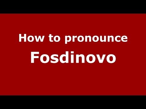 How to pronounce Fosdinovo (Italian/Italy) - PronounceNames.com