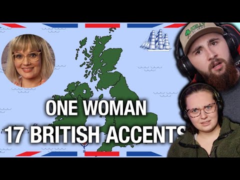American Couple Reacts to One Woman, 17 British Accents!!! *SHOCKING*