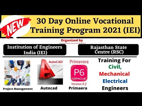 30 days Online Vocational Training Program Institution of Engineers India Rajasthan State Centre