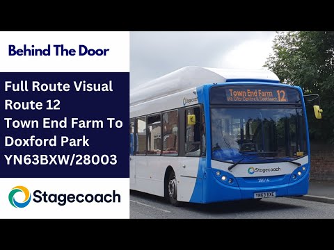 FULL ROUTE VISUAL | Stagecoach NE Bus Route 12 - Town End Farm to Doxford Park | YN63BXW/28003