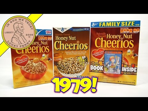 Honey Nut Cheerios 1979 Retro & New Breakfast Cereal Boxes