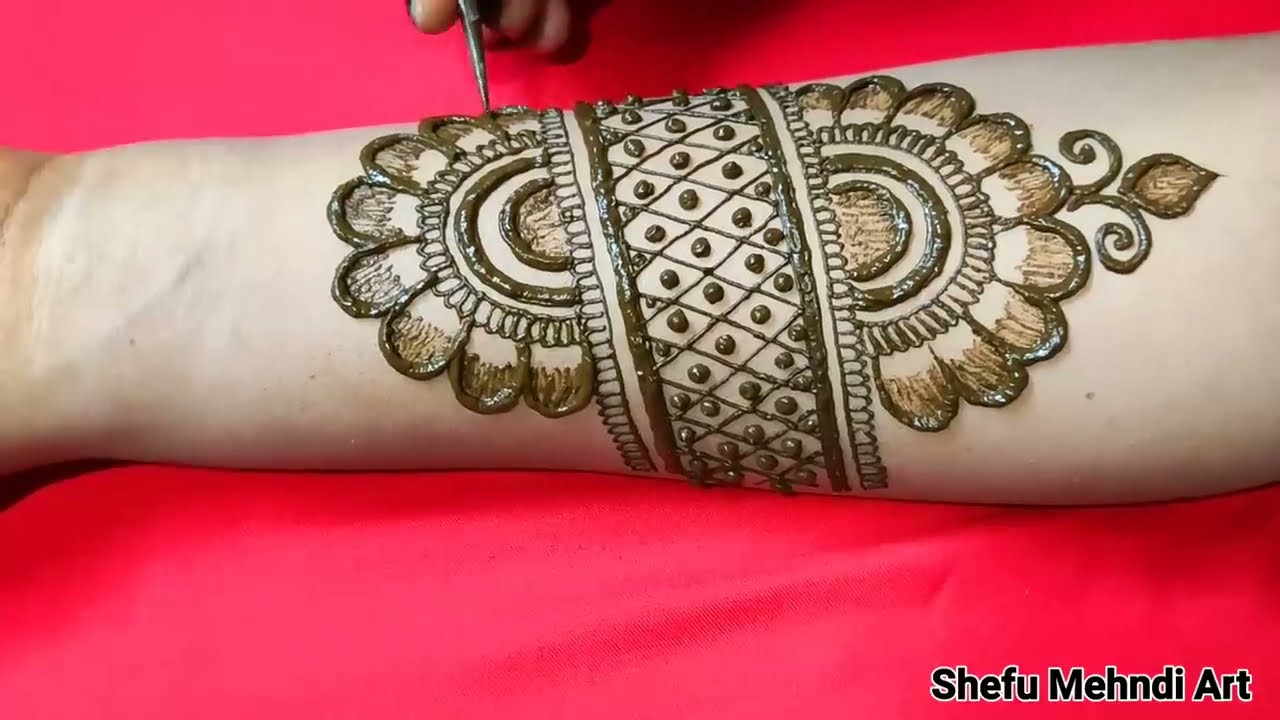 full hand mehndi design shaded semi bridal by shefu mehndi art