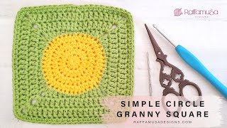 [Circle to Square] How to crochet a Simple Circle Granny Square – Free  Crochet Pattern