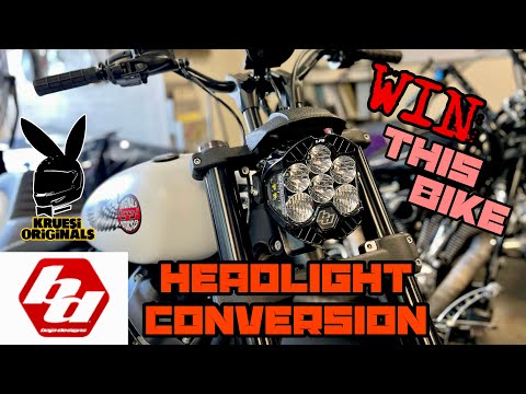 Baja Design headlight kit for Harley Davidson / win a bike from Kruesi Originals build