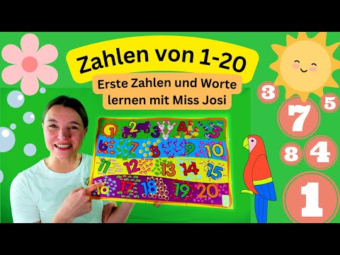 Erste Worte und Zahlen spielerisch lernen | Mit Miss Josi | Zahlenlied Nummern 1-20 | Babys lernen