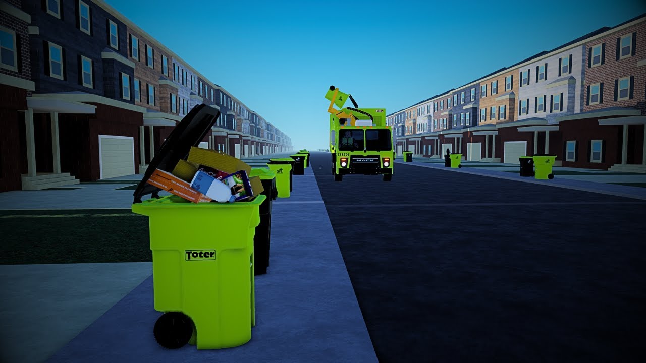 Townhomes recycling pick up, GFL Environmental SST Mack LEU | Roblox Garbage Trucks
