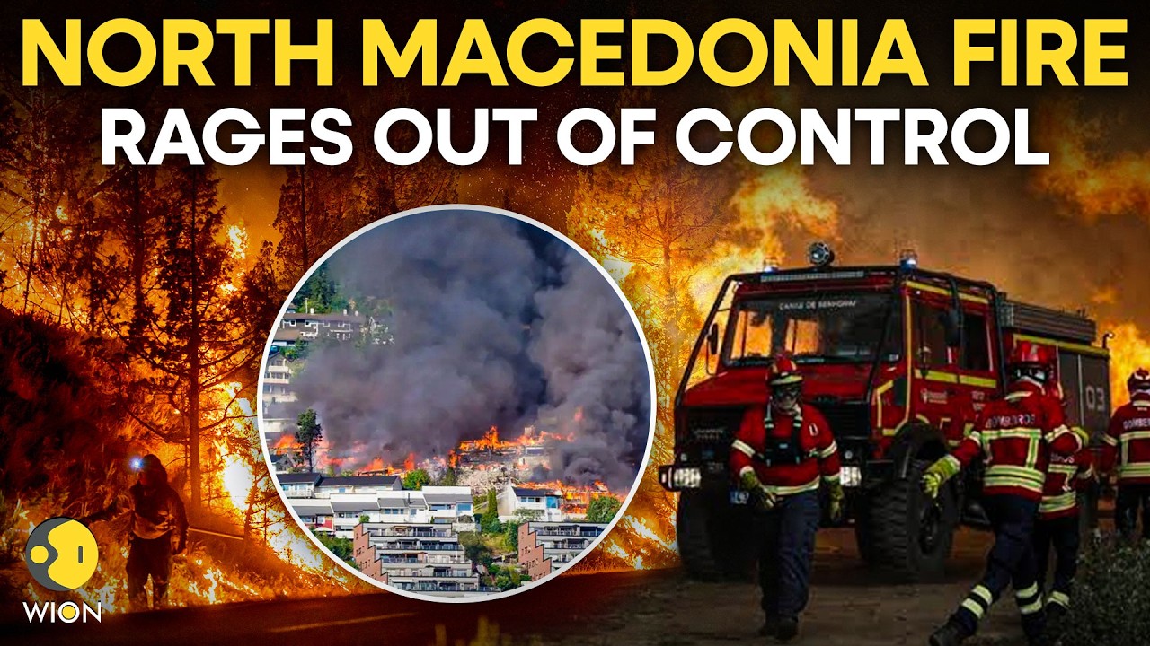 North Macedonia Wildfire: Helicopter Joins Fight as Flames Tear Through Dry Mountain Terrain