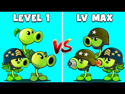 PvZ2 - All Peashooter Plants LEVEL 1 vs MAX LEVEL - Who Will Win ?