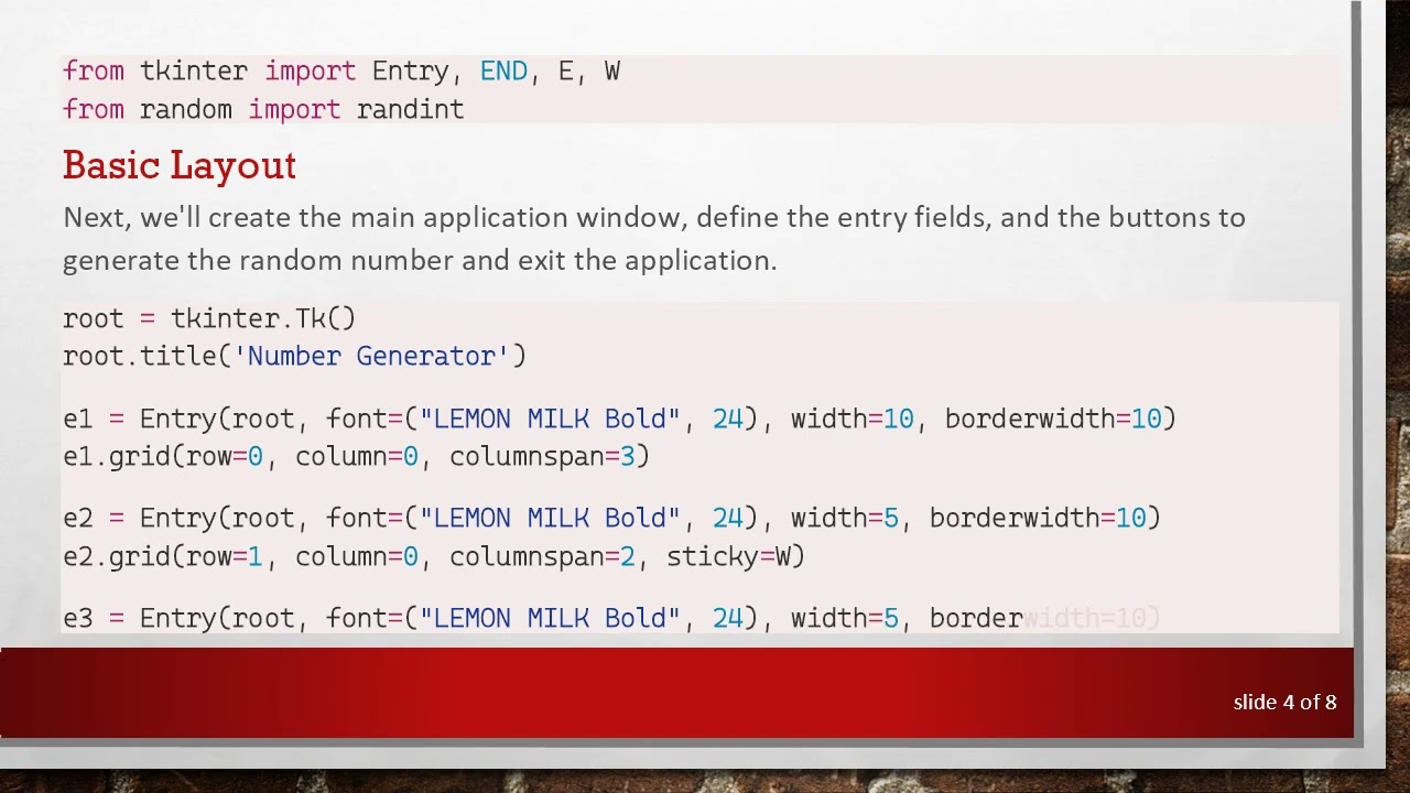 How to Generate a Random Number Between Two Inputs in Python Tkinter
