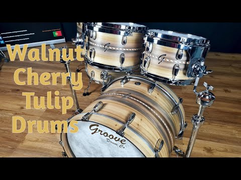 DEMO - Groove Drum Co. Walnut/Cherry/Walnut Tulip Drums