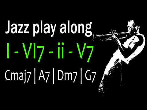 Jazz Play-along | I VI7 ii V7 turnaround | Medium Jazz Swing Trio | 120 BPM