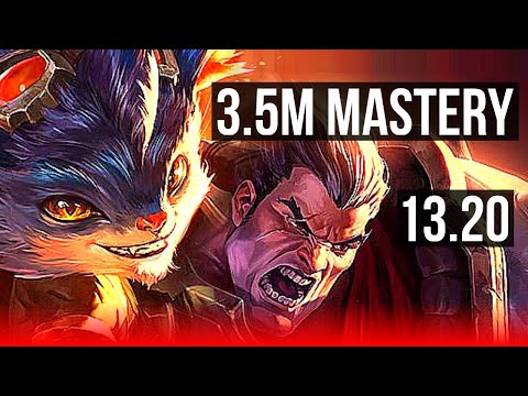 RUMBLE vs DARIUS (TOP) | 3.5M mastery, 6/0/2, 800+ games, Dominating | EUW Grandmaster | 13.20