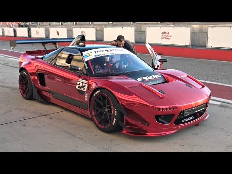 POV Helmetcam OnBoard Honda NSX Rocket Bunny 3.5L Stroker V6 ITB's @ Adria Circuit by NIGHT!