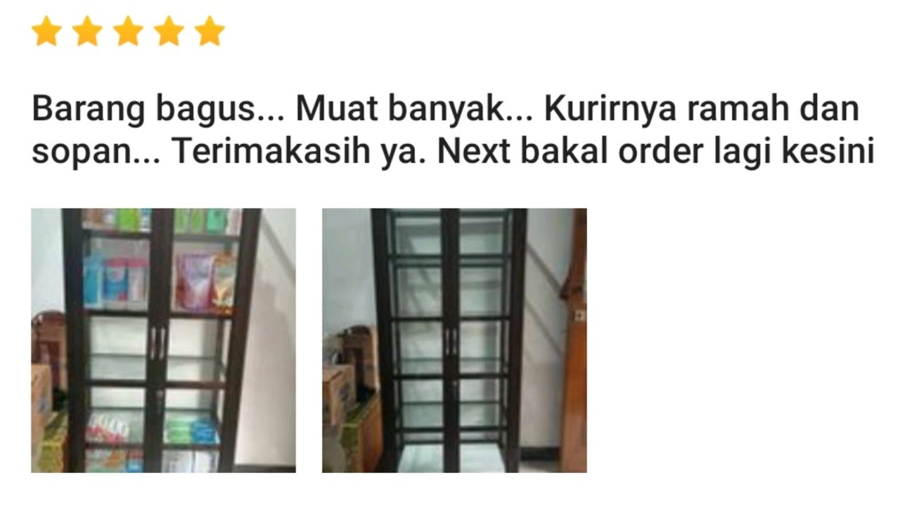 LEMARI ETALASE 65X40X150  ALUMINIUM TEBAL KACA 5 MM SUSUN 5 AWET KOKOH