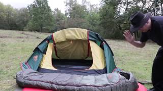 #75 Zelt Alexika Trek 2, Winter-Schlafsack Alexika Aleut Compact u. Scandika Isomatte