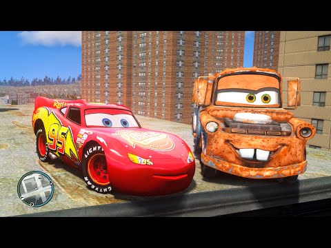 Crazy Rayo Lightning McQueen City Rampage Crashes Ep.77 - GTA 4
