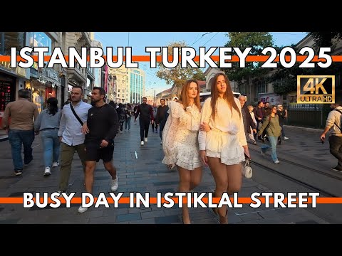 Istanbul Turkey 4K Walking Tour | Istiklal Street 2025 City Center Vibes