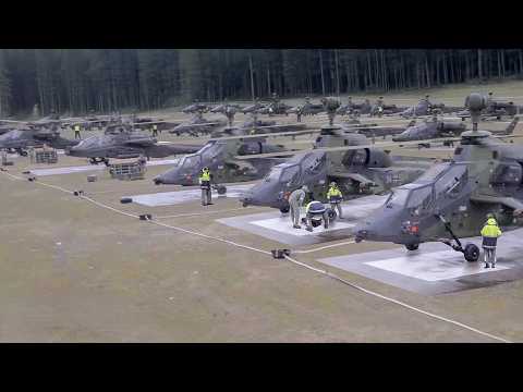 Powerful US & German Attack Helicopters in Action During Mass Takeoff