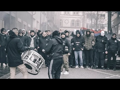 PAOK fans away in Denmark 17.02.2022.