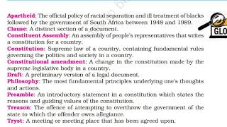 Topic - Constitutional Design -Glossary ,Class- 9A, By -Prem Chand