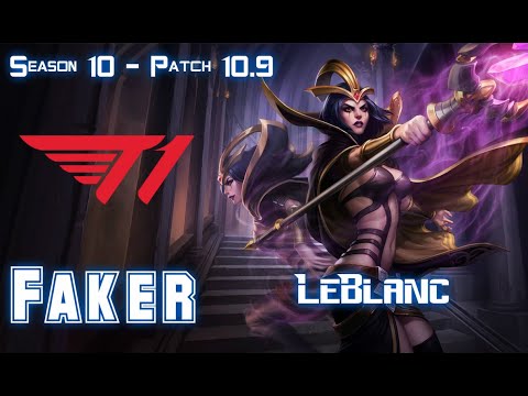 T1 Faker LEBLANC vs PANTHEON Mid - Patch 10.9 KR Ranked