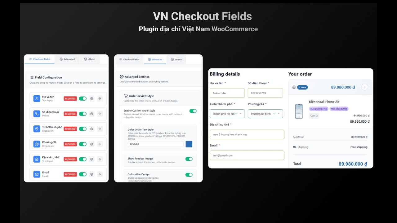 VN Checkout Fields – Plugin địa chỉ Việt Nam WooCommerce