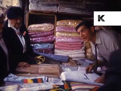 Early 1960s Ice Cream Lady, Market Day, North of England, 16mm Colour