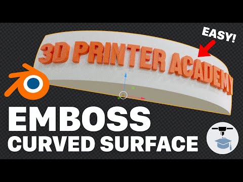 Emboss Text onto Curved Object Using Blender