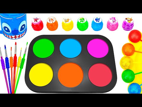 Satisfying Video l DIY How To Make 6 Gisnt Slime Balons in Calm Blue Form Oddly Glitter Lolipop ASMR