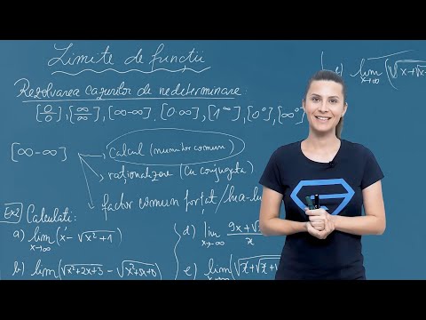 Limite de funcții. Cazul de nedeterminare ∞-∞. Raționalizare cu conjugata – Clasa a XI-a