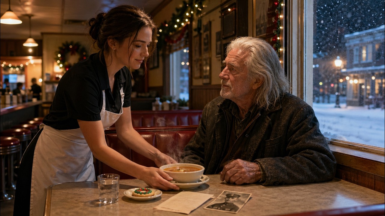 She Gave Food to a Lonely Elderly Man on Christmas-Then He Whispered 7 Words That Froze Her