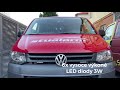 Modrý LED predátor do mřížky 12/24V - 6x 3W / 19 režimů výstražného blikání / ECE R65 (90x13x35mm) - Video Youtube