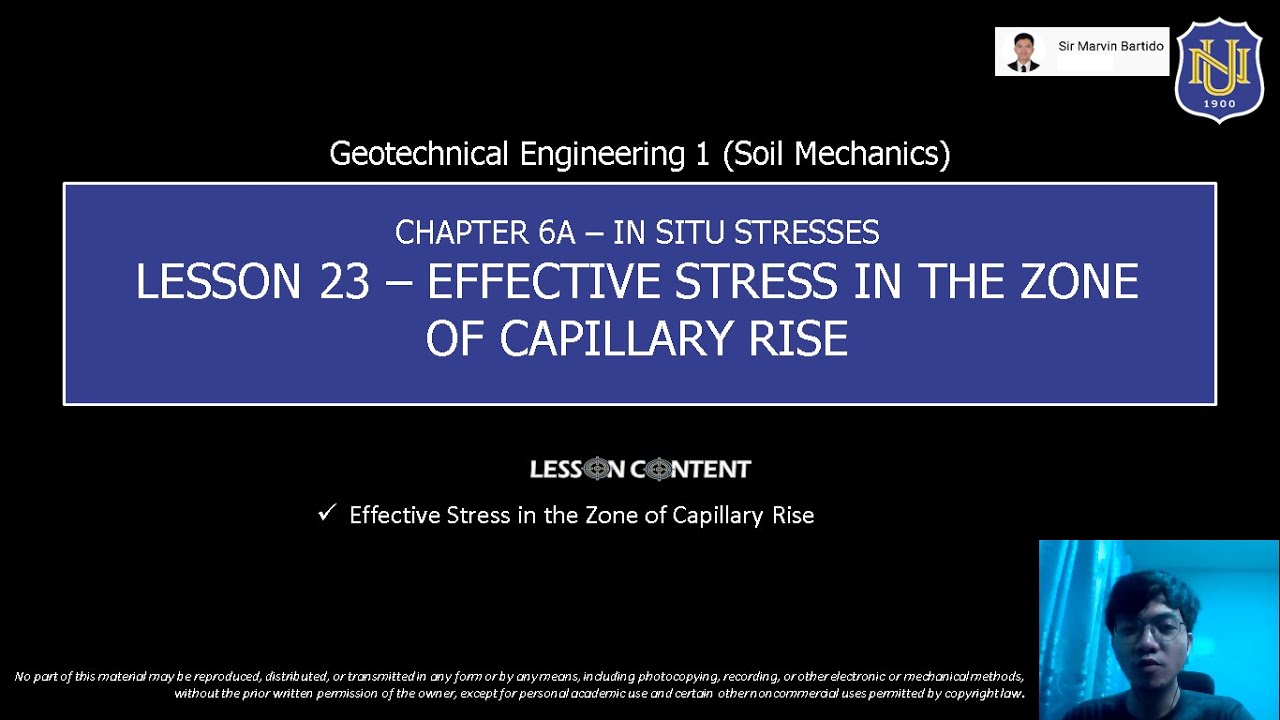 Geotechnical Eng'g 1 (Soil Mechanics) - Effective Stress in the Zone of Capillary Rise