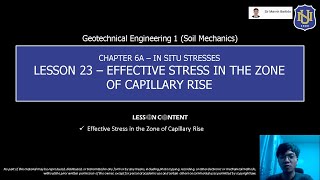Geotechnical Eng'g 1 (Soil Mechanics) - Effective Stress in the Zone of Capillary Rise