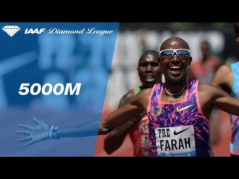 Mo Farah wins the Men's 5000m - IAAF Diamond League Eugene 2017
