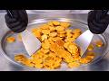 Gold Coins Chocolate Ice Cream Rolls Satisfying Visual ASMR