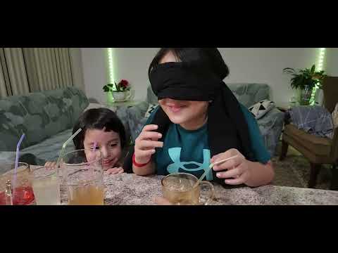 Ezzah doing the Juice challenge.