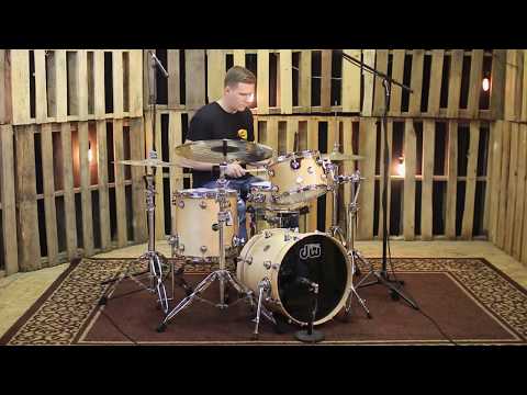 DW Performance Natural Lacquer Drum Set - 18, 12, 14, 5.5x14
