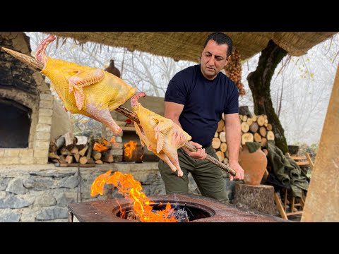 Azerbaijani Style of Cooking Tender Turkey with Chestnuts and Dried Fruits