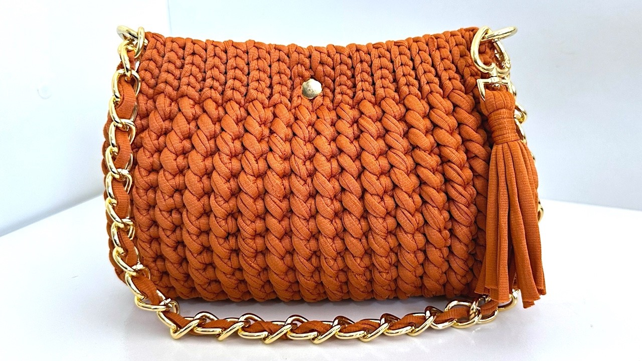 CROCHET BAG WITH KNITTING YARN – EASY STEP BY STEP FOR BEGINNERS!