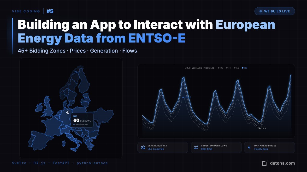 Vibe Coding #4 — Data Analytics Dashboard with Svelte & Python | ENTSO-E API Energy Data