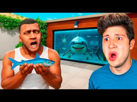 CONVERTÍ la CASA de FRANKLIN en un ACUARIO en GTA 5! 🏡🦈 (Mods)