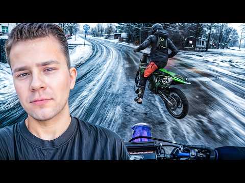 zrobiliśmy zimowy terror na enduro I Kawasaki KXF 450 2024 i JML EN250i Pro w zimowym terenie