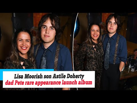 News: Lisa Moorish's son Astile Doherty is a dead ringer for his dad Pete as he makes rare...