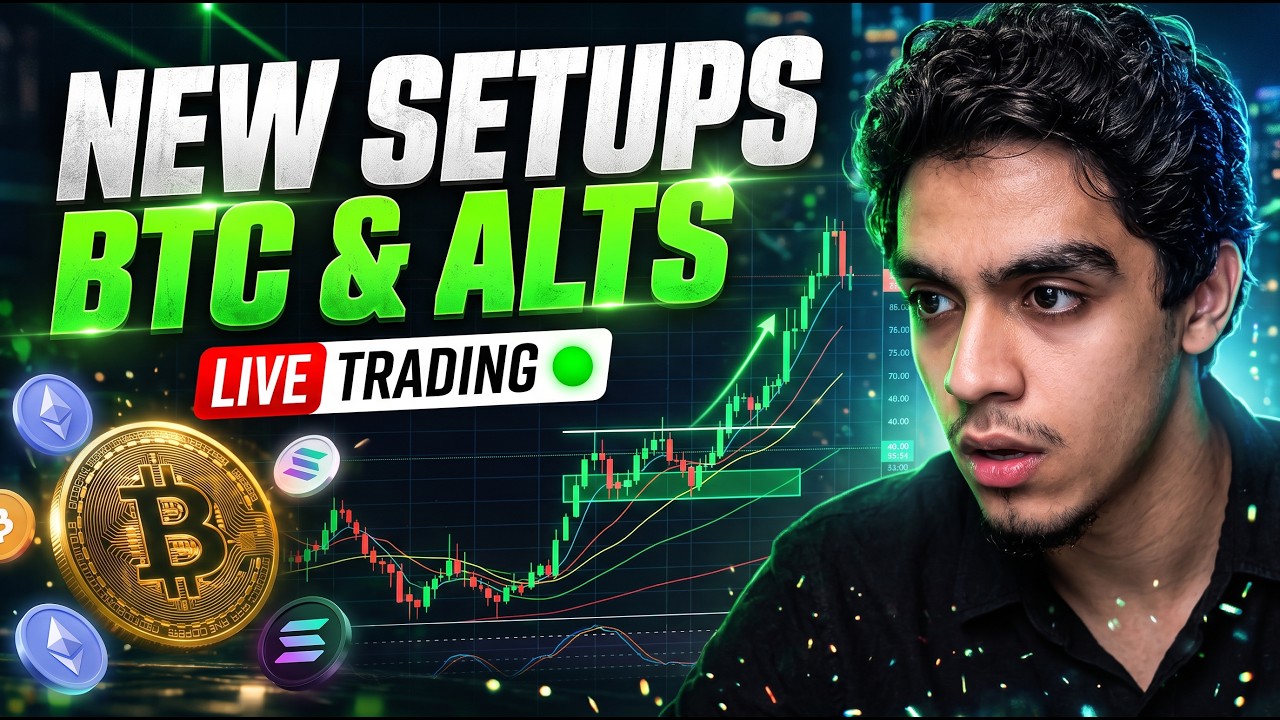New Trade Setups on Bitcoin & Alts (Live Trading)🟢
