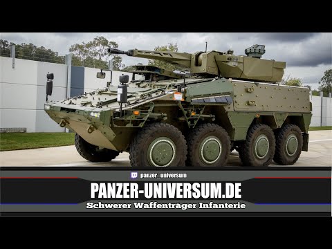The new high-tech wheeled armored vehicle "Heavy Weapon Carrier Infantry" of the German Armed For...